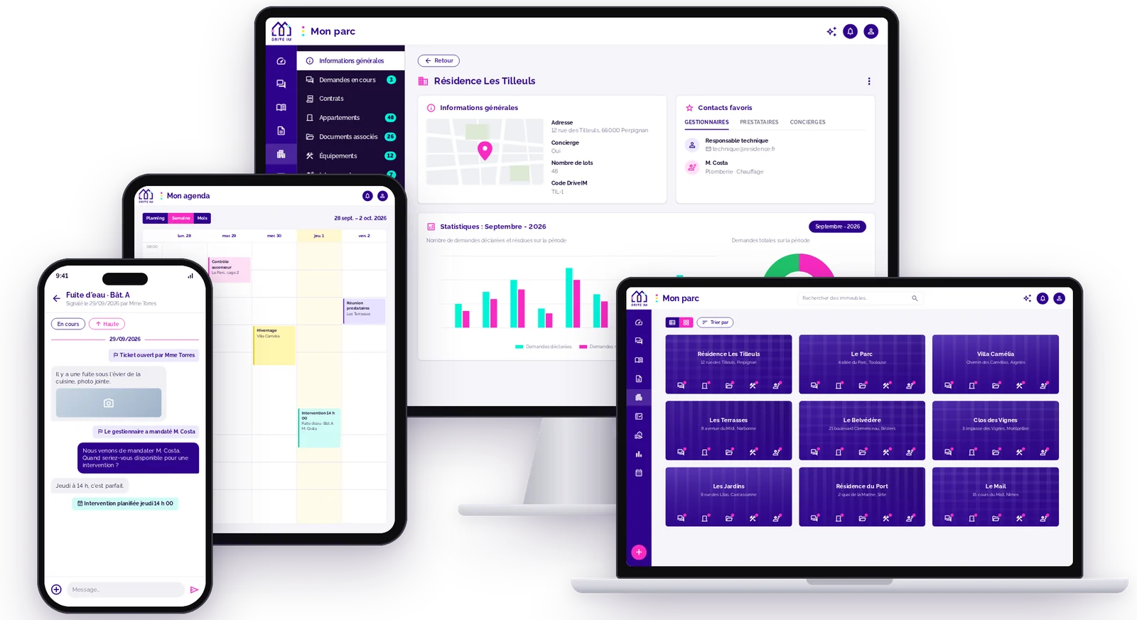 L'application DriveIM sur ordinateur, portable, tablette et mobile